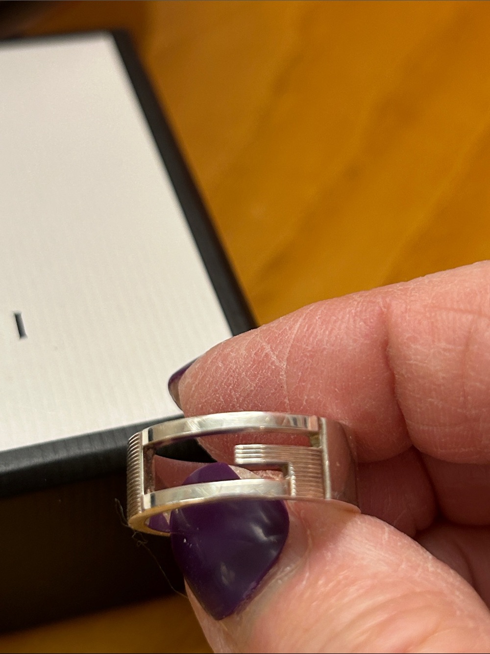 Gucci Silver Men's Ring size 9 with pouch,  care tags and box - Picture 5 of 11